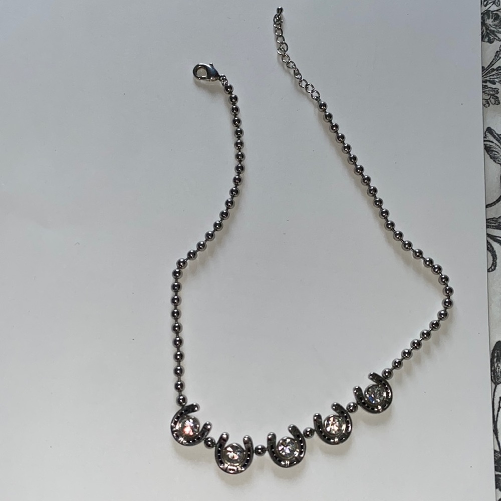 Silver horseshoes necklace